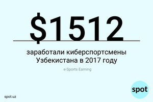 Цифра: сколько заработали киберспортсмены Узбекистана в 2017 году