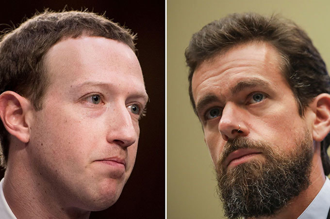 Марк Цукерберг и Джек Дорси