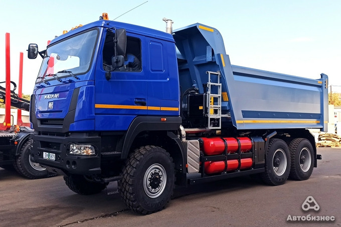 Специально для Узбекистана МАЗ впервые изготовил тяжелый газовый самосвал