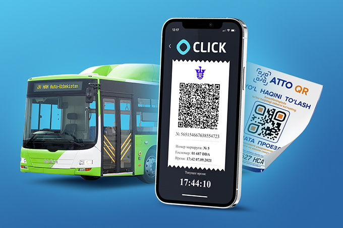 Для пользователей CLICK доступна оплата в автобусах через QR-код с кешбэком до 2%