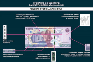 Фото: ЦБ представил новые банкноты в 50 000 и 100 000 сумов