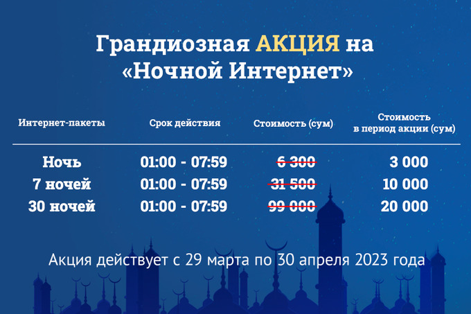 UZTELECOM представляет скидки на услугу «Ночной интернет» – Spot