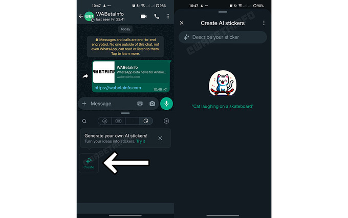 stiker, sun'iy intellekt, whatsapp