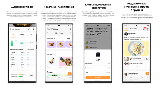 food app, retseptlar, samsung, sun'iy intellekt
