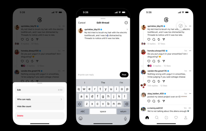 meta, tahrirlash, threads