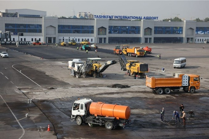 Toshkent aeroportining samolyotlar to‘xtash joylarini ta’mirlash boshlandi