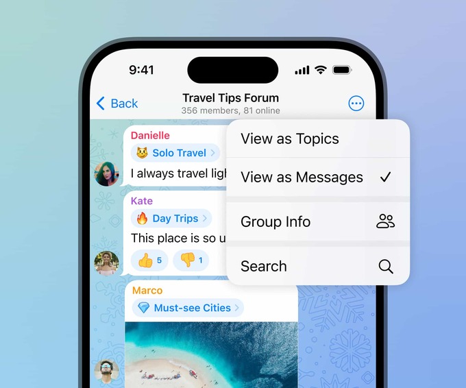 telegram, yangilanish