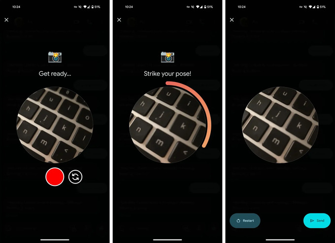 google messages, selfi giflar