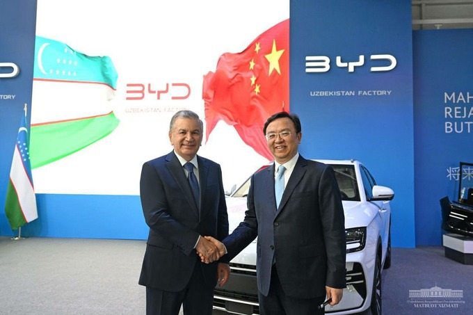 byd uzbekistan factory, шавкат мирзиеев, электромобили, автомобили