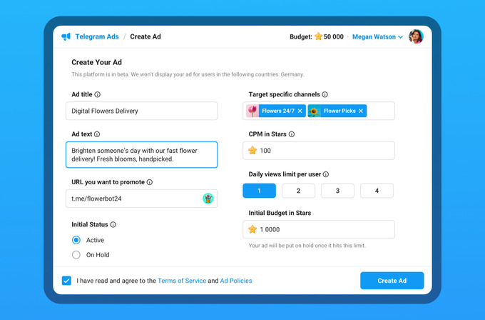 telegram, yangilanish
