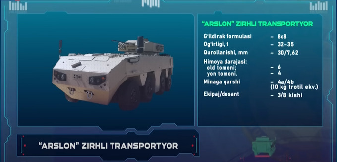 arslon, zirhli transportyor, harbiy texnika
