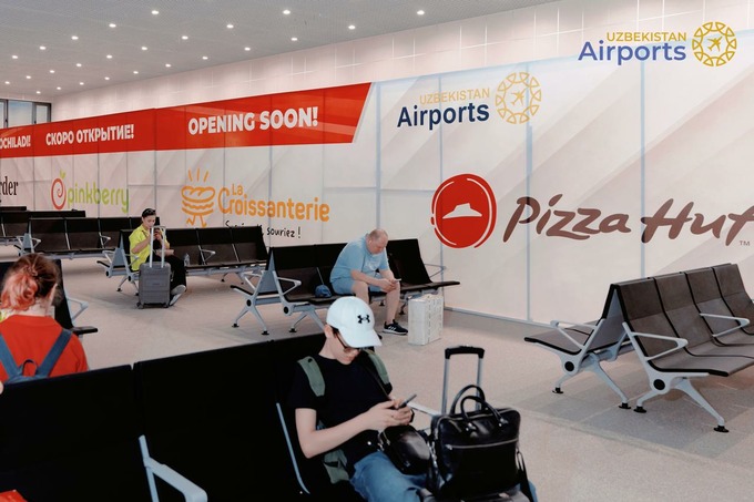 uzbekistan airports, аэропорт ташкента, зона ожидания, общепит