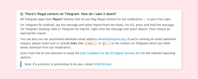 moderatsiya, shaxsiy chat, telegram