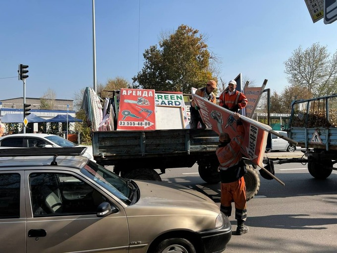 незаконная реклама, рейд, ташкент