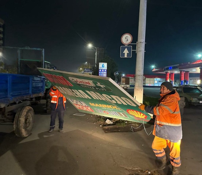 незаконная реклама, рейд, ташкент