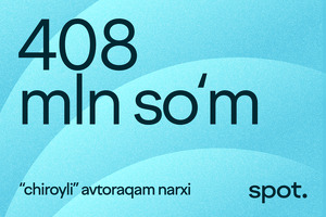 Auksionda “chiroyli” avtoraqam 408 mln so‘mga sotildi