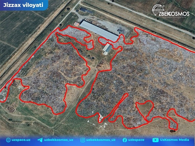 мусорный полигон, отходы, узбеккосмос, экология