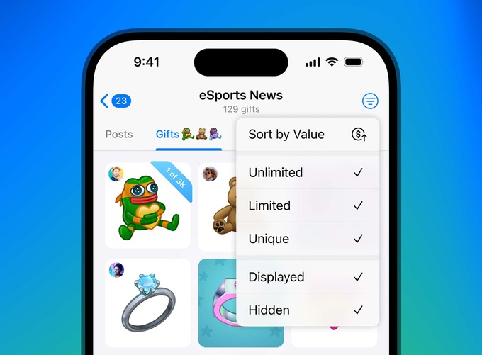 telegram, обновление