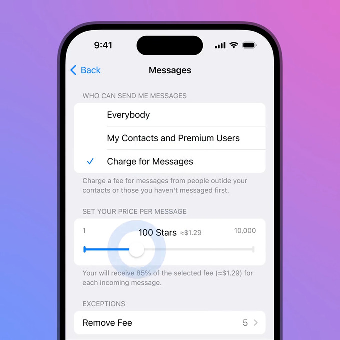 telegram, yangilanish