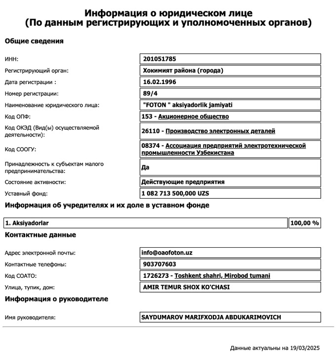 foton, акции, фондовая биржа