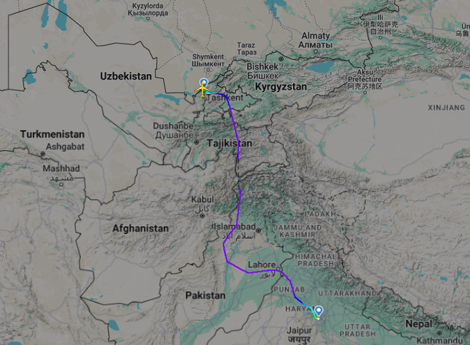 parvozlar, qanot sharq, uzbekistan airways, hindiston, pokiston