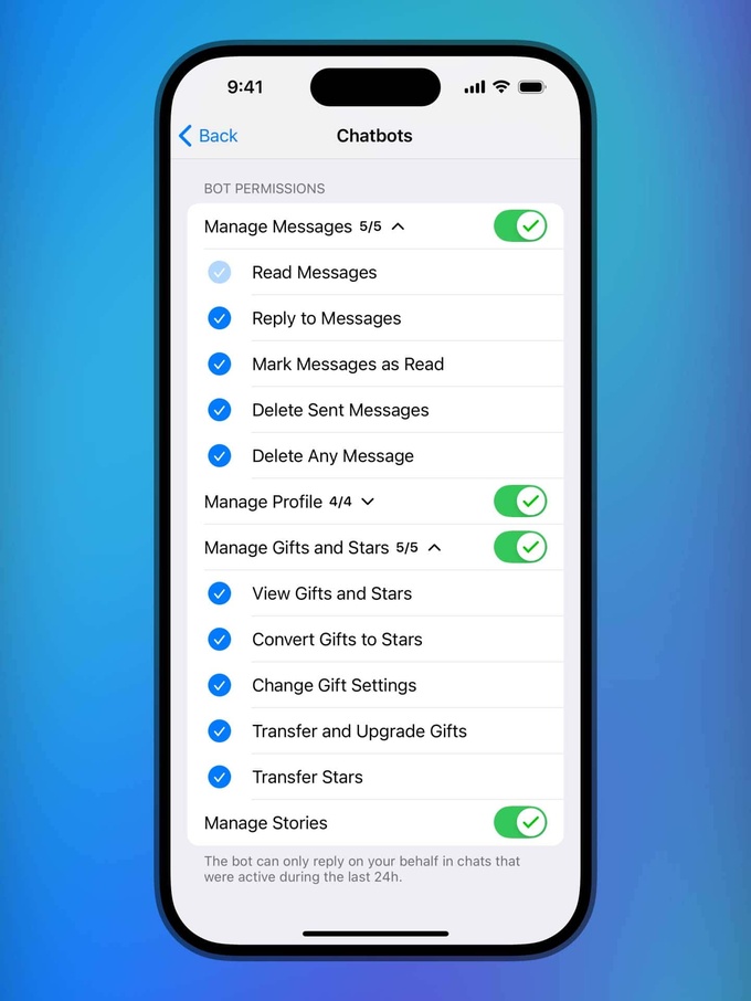 telegram, обновление