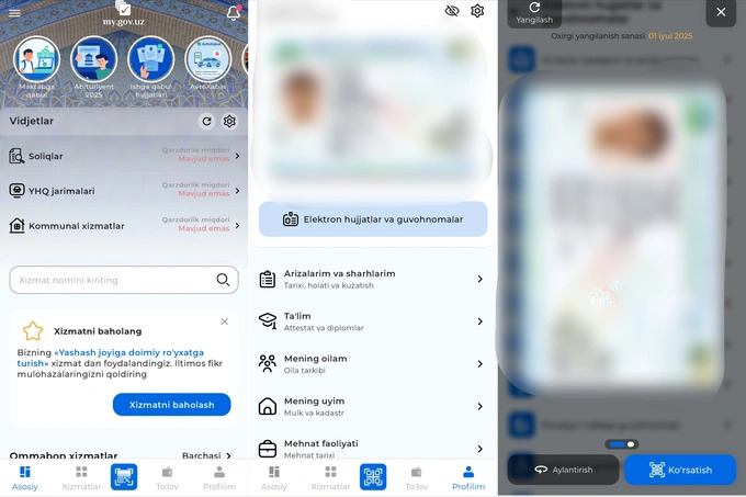 yagona portal, mygov, davlat xizmatlari, raqamlashtirish, id-karta