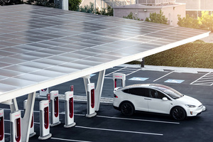 Tesla AQShda quyosh batareyali birinchi quvvatlash stansiyasini ishga tushirdi