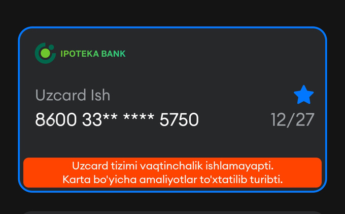 to'lov tashkilotlari, to'lov tizimlari, uzcard, uzilishlar