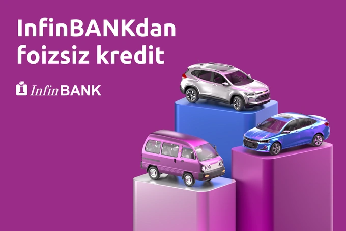 InfinBANK Chevrolet Onix va Tracker avtomobillari uchun foizsiz avtokredit dasturini ishga tushirdi