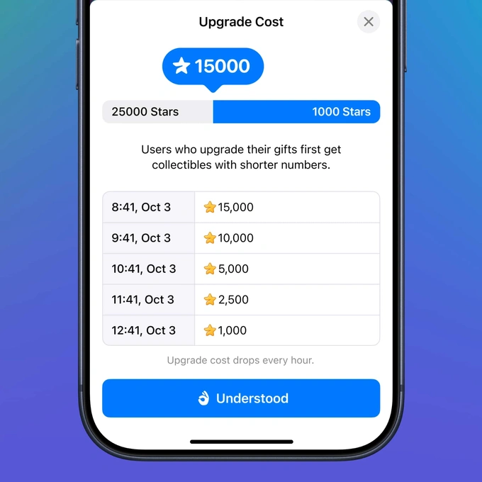 telegram, обновление