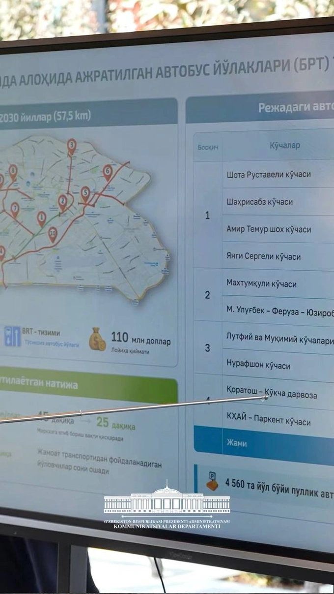 avtobus, avtobus yo'laklari, brt, jamoat transporti, prezident