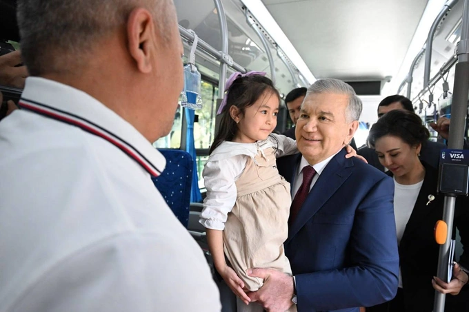 avtobus, brt, jamoat transporti, prezident, shavkat mirziyoyev, shota rustaveli