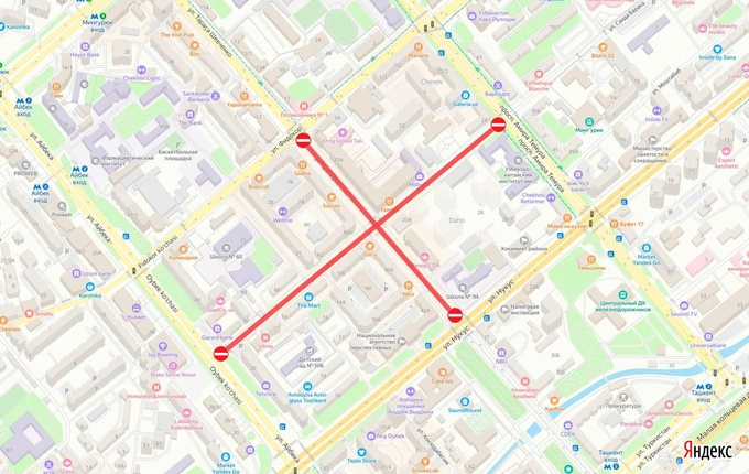 gastronomik ko‘cha, toshkent shahri, transport harakati, yangi yil