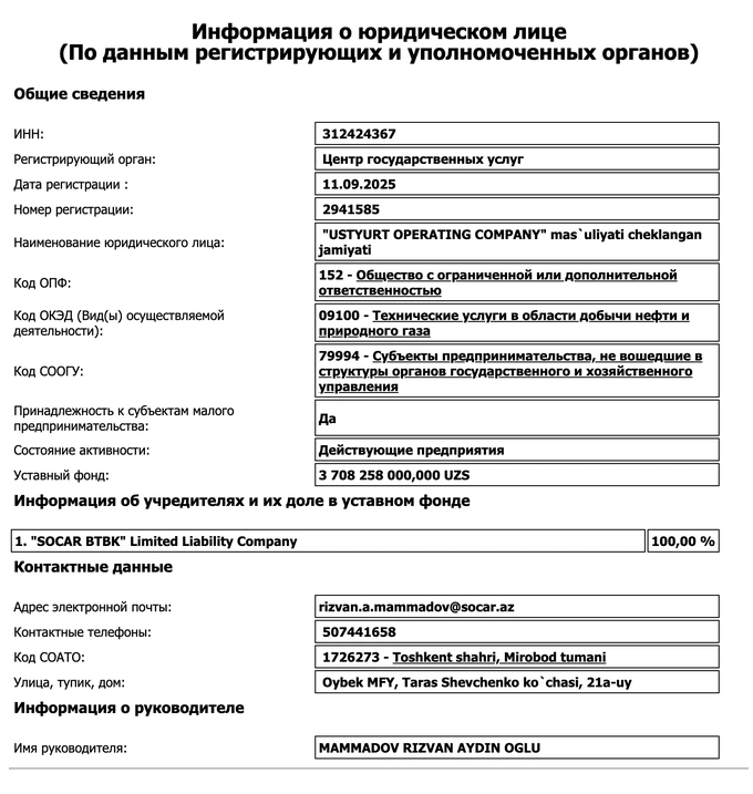 socar, баходиржон сидиков, плато устюрт, узбекнефтегаз