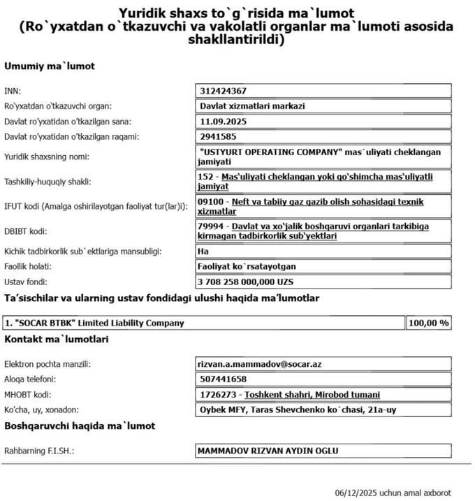 ustyurt, o'zbekneftgaz, socar, neft-gaz