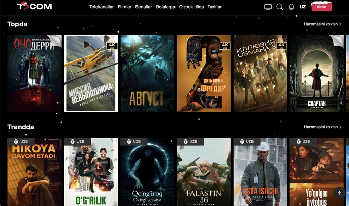 kino, platformalar, striming xizmatlari