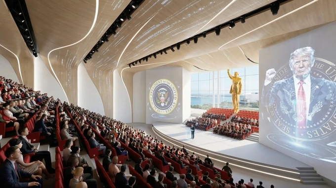 donald tramp, kutubxona