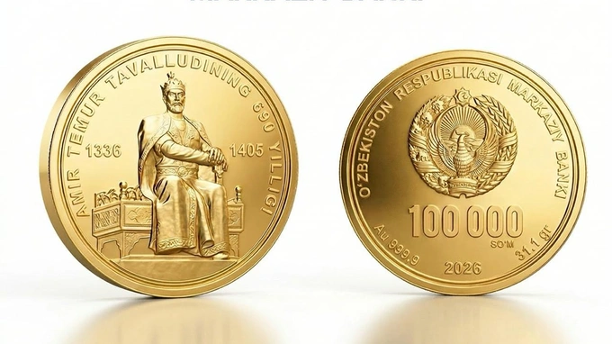 amir temur, esdalik tanga, markaziy bank, suvenir