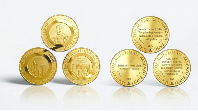 amir temur, esdalik tanga, markaziy bank, suvenir