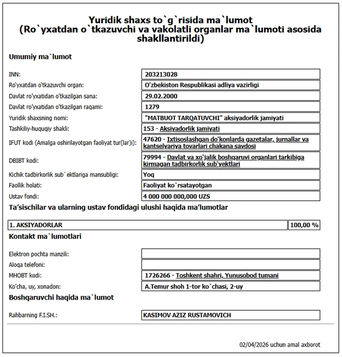 biznes ombudsman, buzilish, hokim o‘rinbosari, matbuot kioskasi, mirzo ulug'bek, tuman