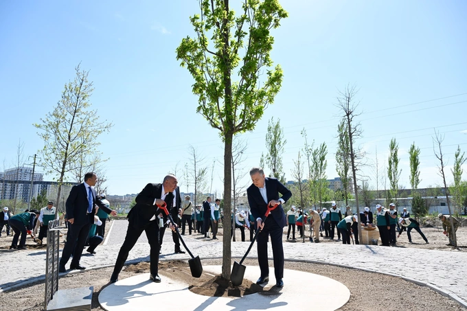bog‘, daraxt ekish, milliy dendrologiya bog‘i, prezident, shavkat mirziyoyev