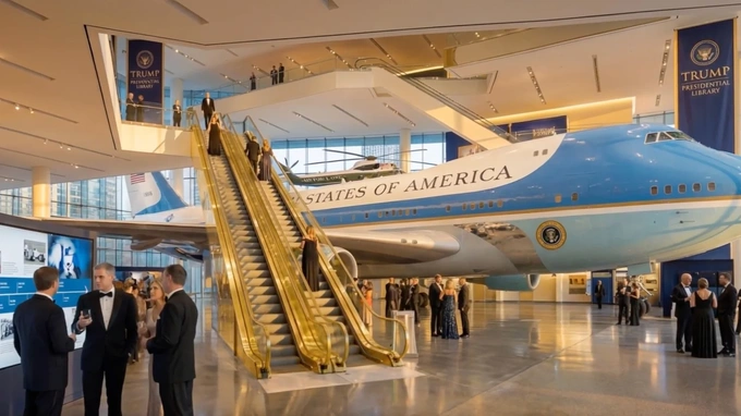 donald tramp, kutubxona