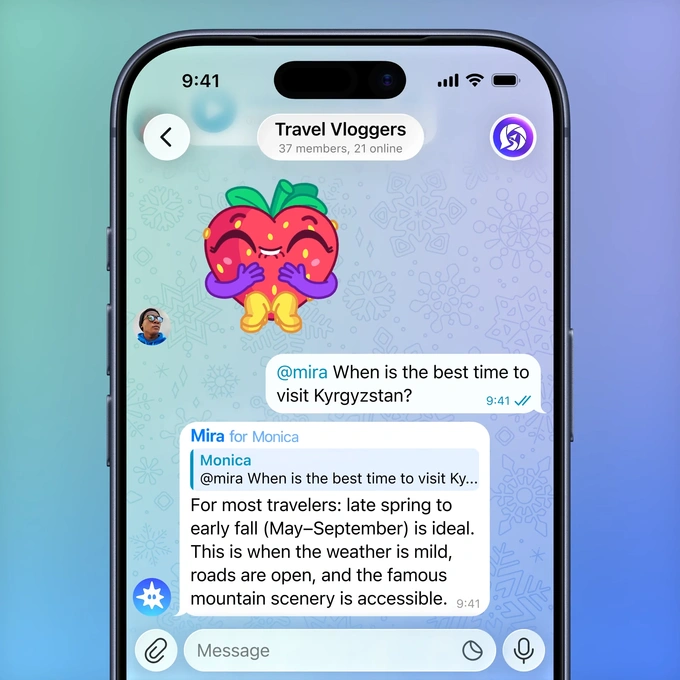 telegram, yangilanish