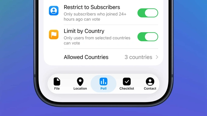 telegram, обновление