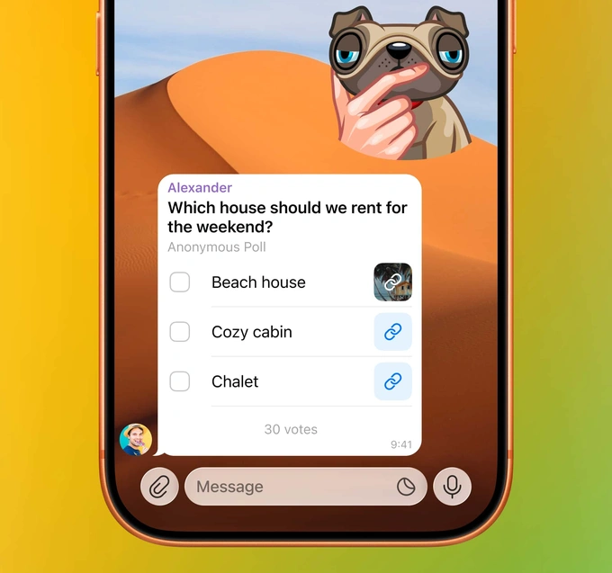 telegram, yangilanish