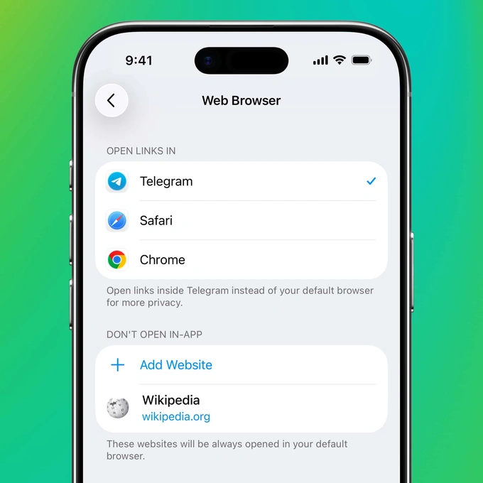 telegram, yangilanish