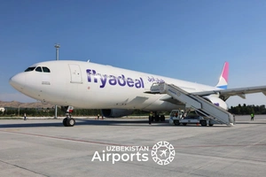 Аэропорт Андижана впервые принял широкофюзеляжный Airbus A330 из Медины