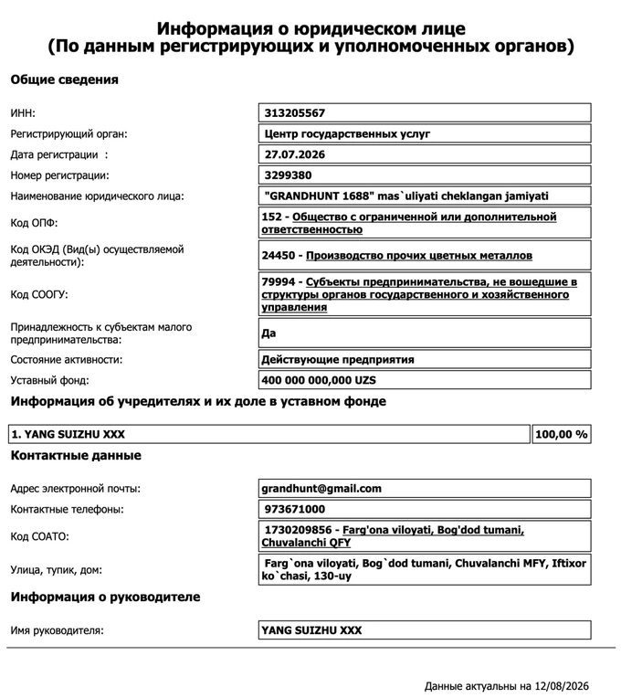 инвестиции, китай, ферганская область