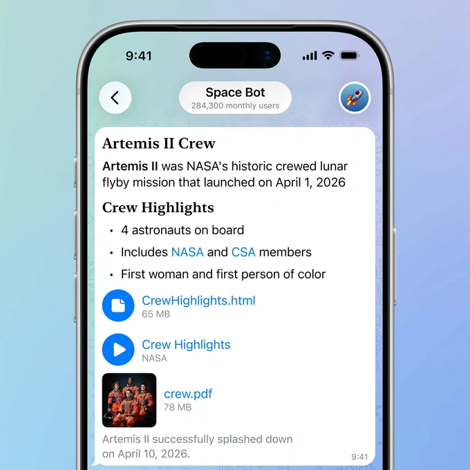 telegram, yangilanish
